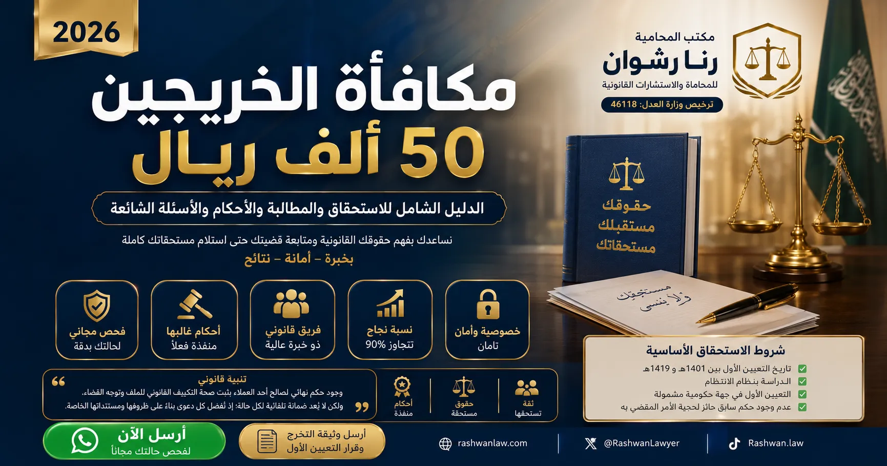 مكافأة الخريجين 50 ألف ريال 2026